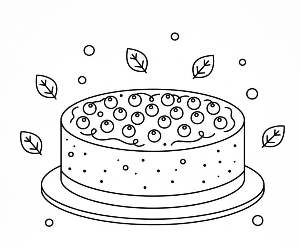 ระบายสี เค้กกลมเรียบง่าย