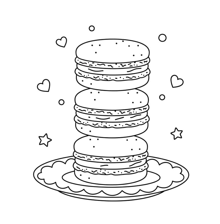 ระบายสี เค้กมาการอง