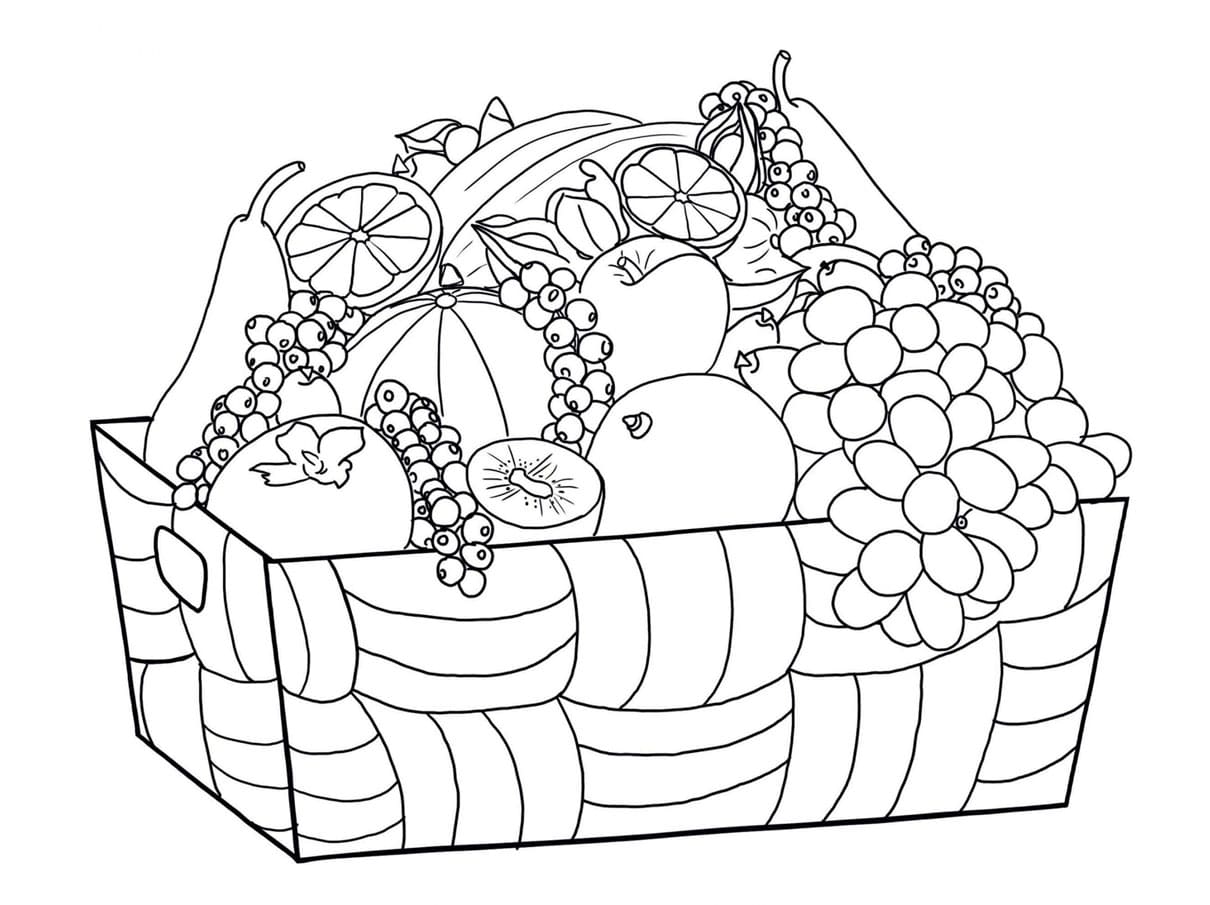 ระบายสี กล่องผลไม้และผัก