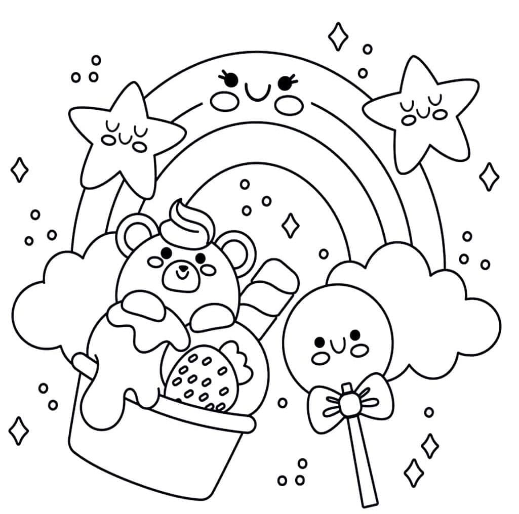 ระบายสี ลูกอมสีรุ้ง