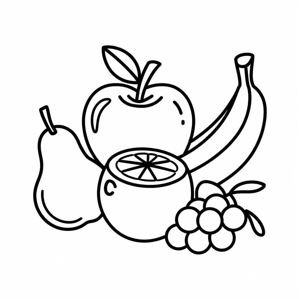 ระบายสี ภาพผลไม้แบบง่ายๆ
