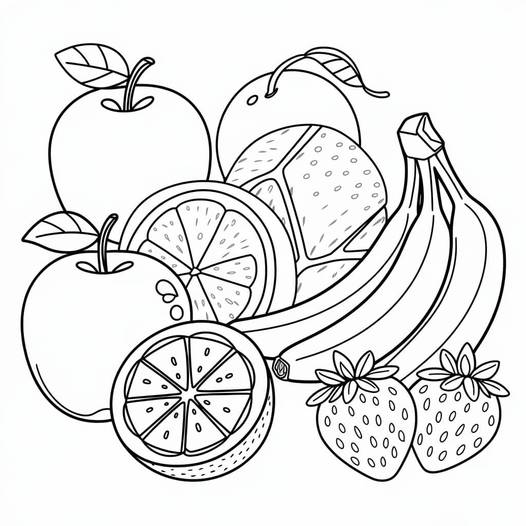 ระบายสี ภาพผลไม้