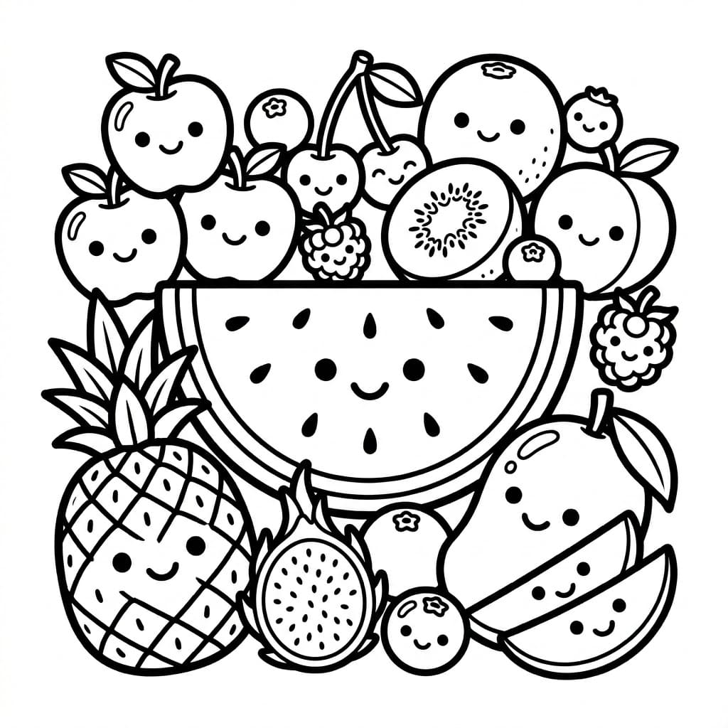 ระบายสี ผลไม้ฉ่ำสด