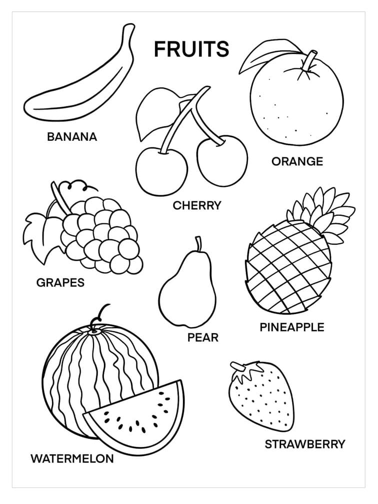ระบายสี ผลไม้พื้นฐาน