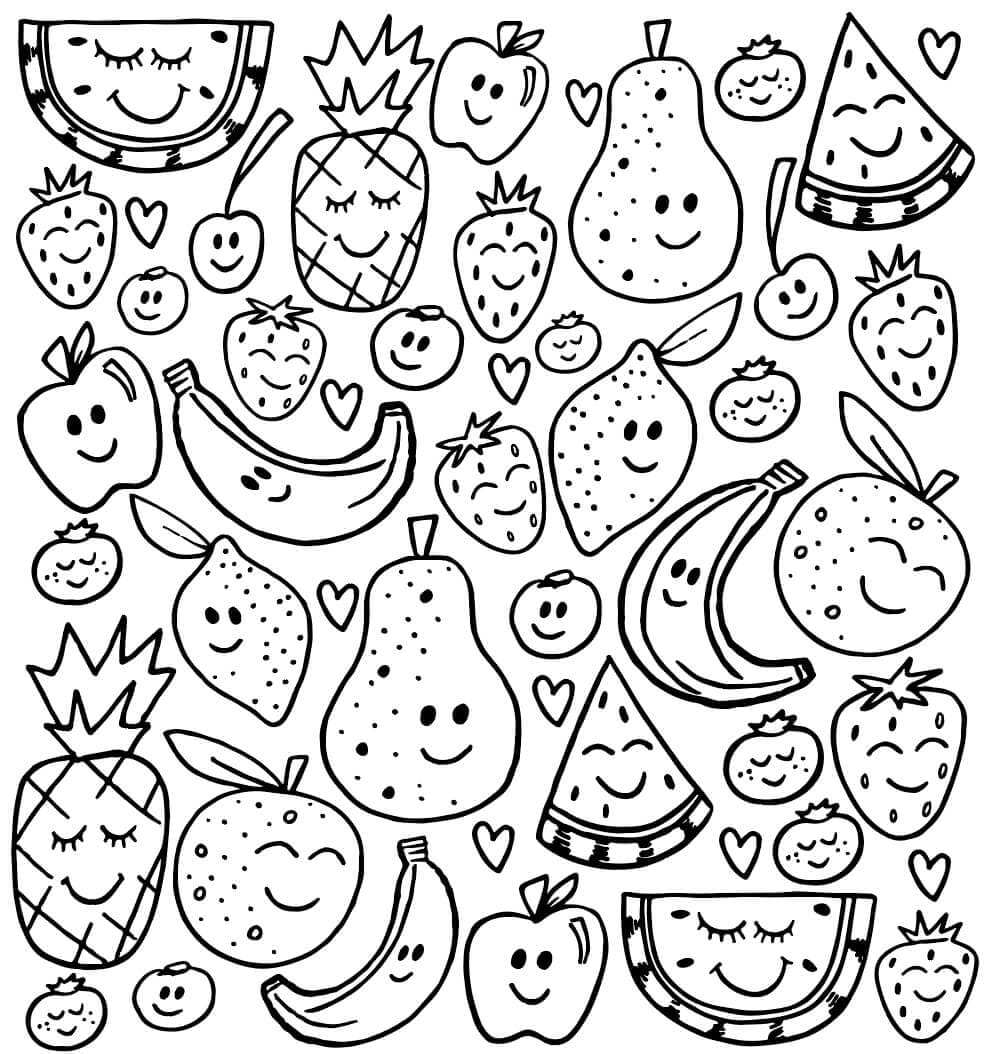 ระบายสี ผลไม้ที่สามารถพิมพ์ได้