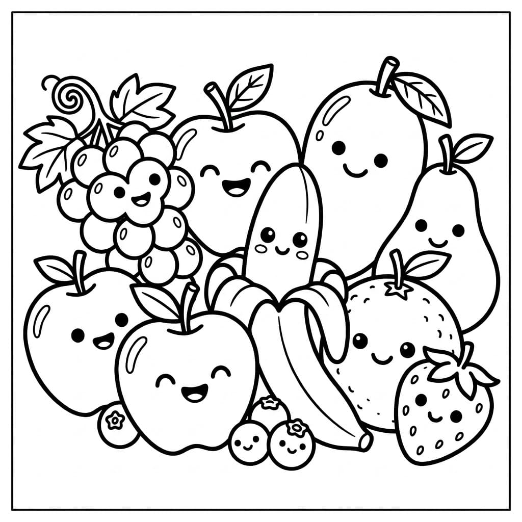 ระบายสี ผลไม้ยิ้มแย้ม
