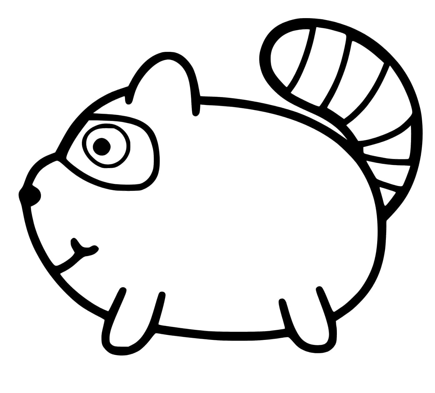 ระบายสี แรคคูนน่ารักตลก