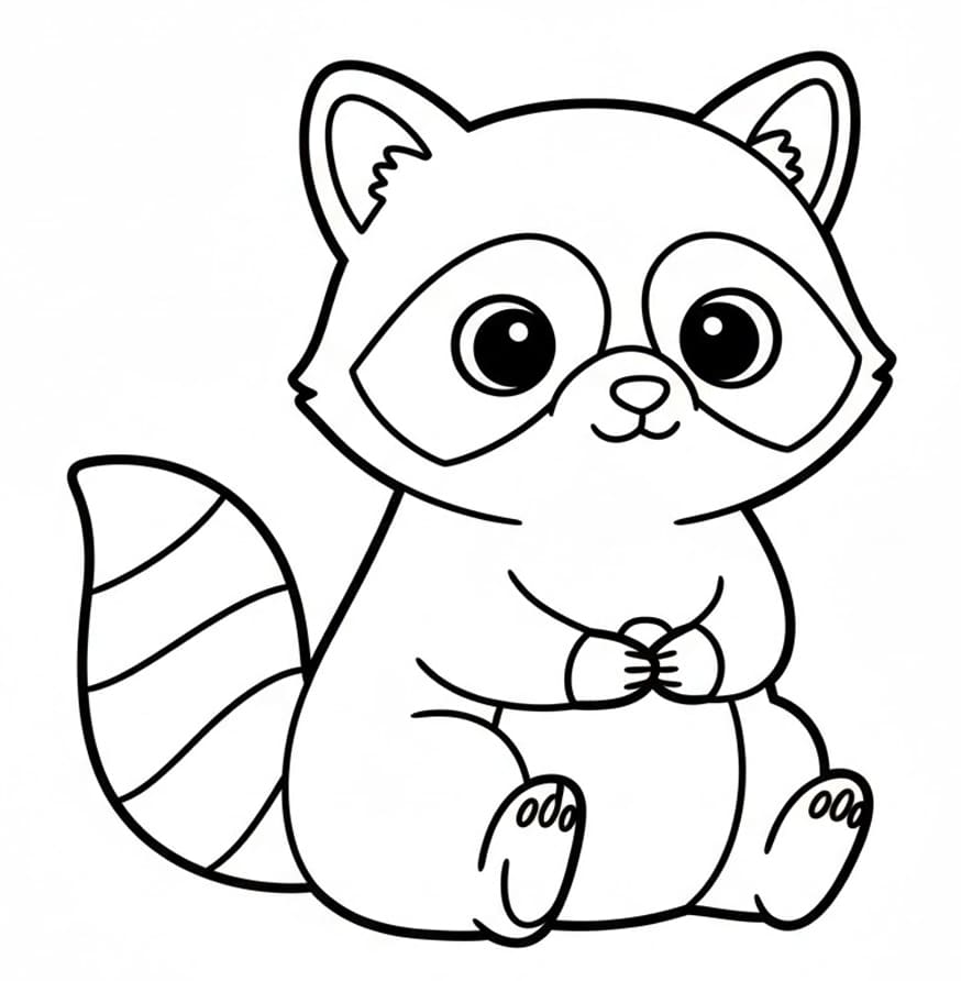 ระบายสี แรคคูนตากลมโต