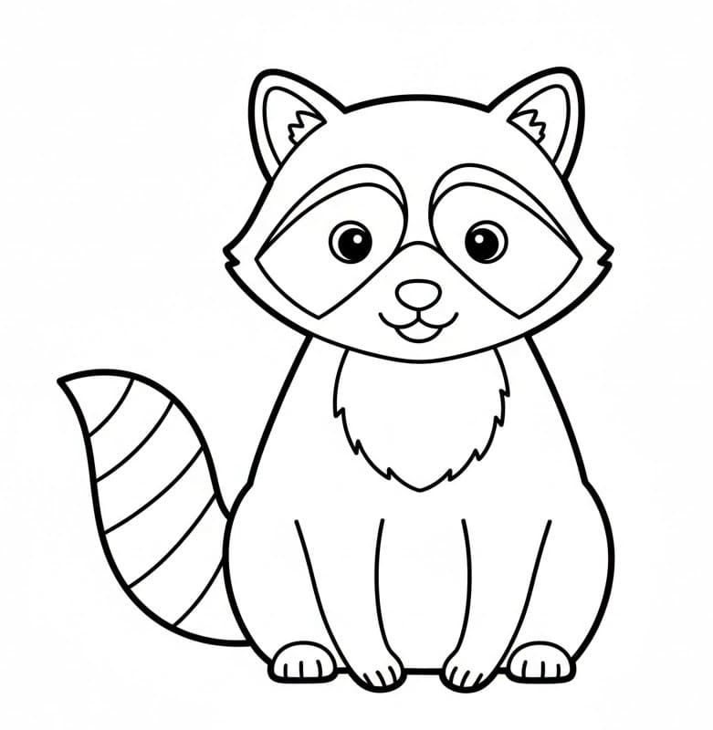 ระบายสี แรคคูนยิ้มสดใส