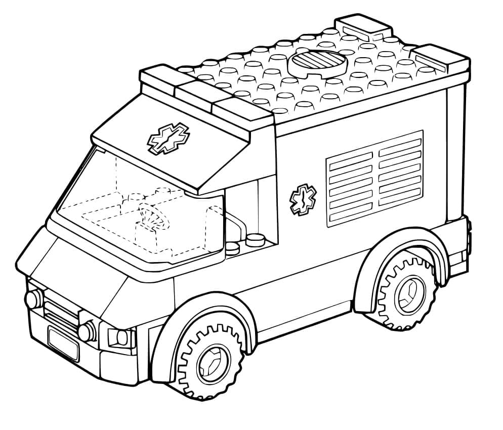 ระบายสี รถพยาบาลเลโก้