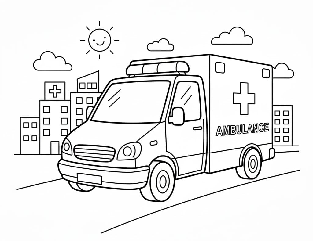 ระบายสี รถพยาบาลในซันไชน์