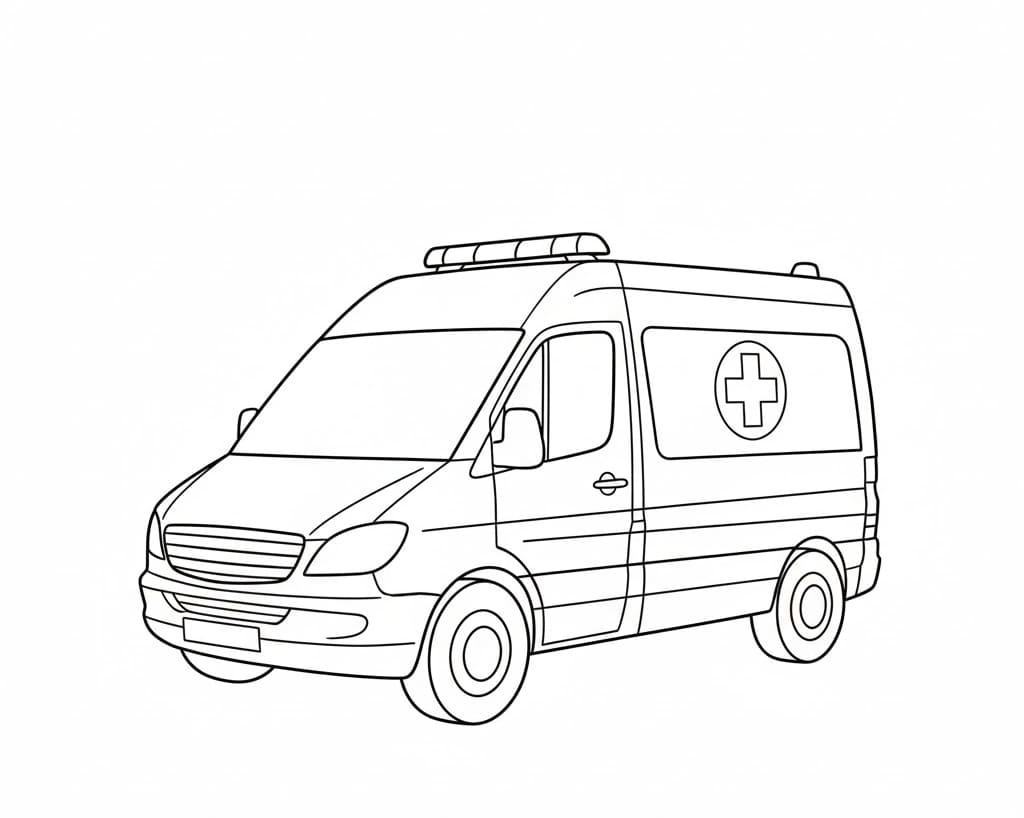 ระบายสี รถพยาบาลพร้อมห้องคนขับ