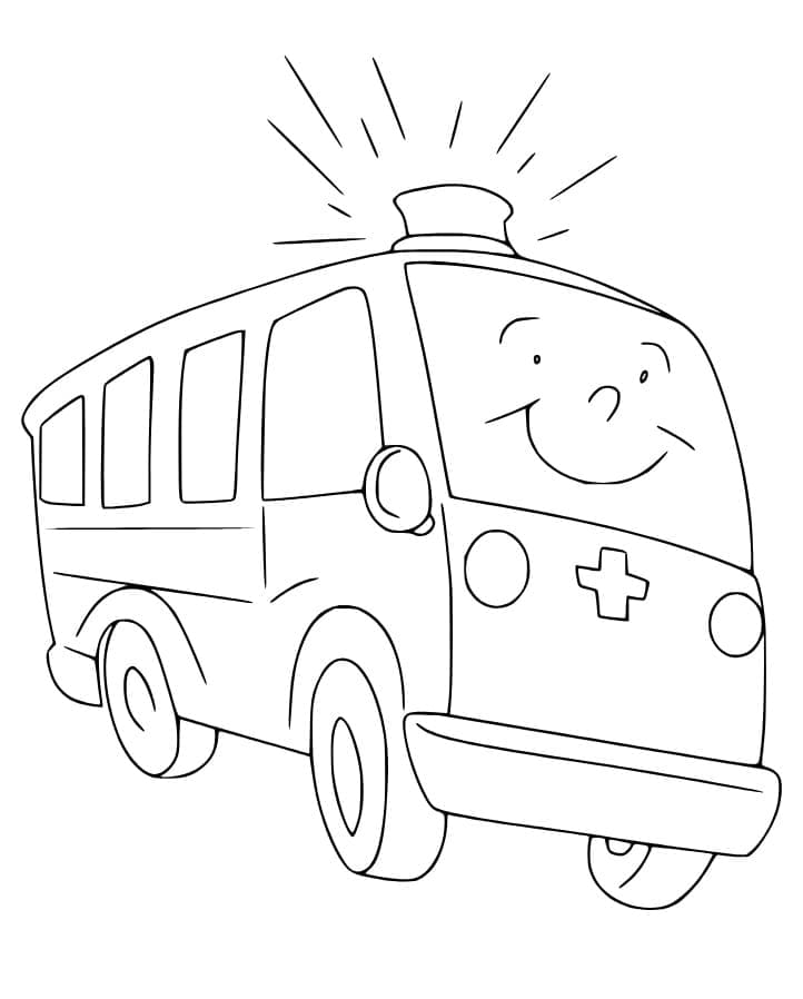 ระบายสี รถพยาบาลยิ้มแย้ม