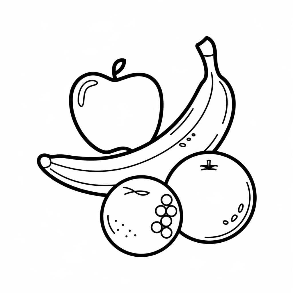 ระบายสี รูปทรงผลไม้แบบง่ายๆ