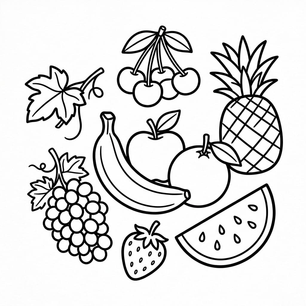 ระบายสี สับปะรดกับเชอร์รี่