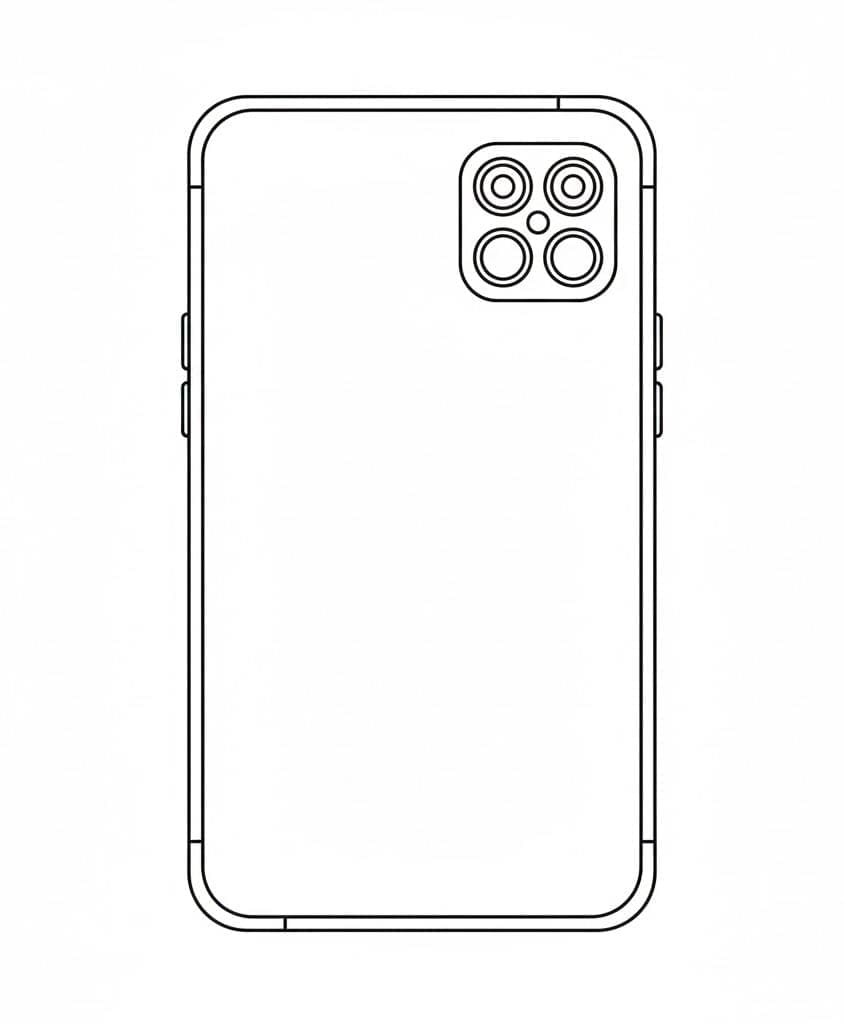 ระบายสี สมาร์ทโฟนกล้องสี่เหลี่ยม