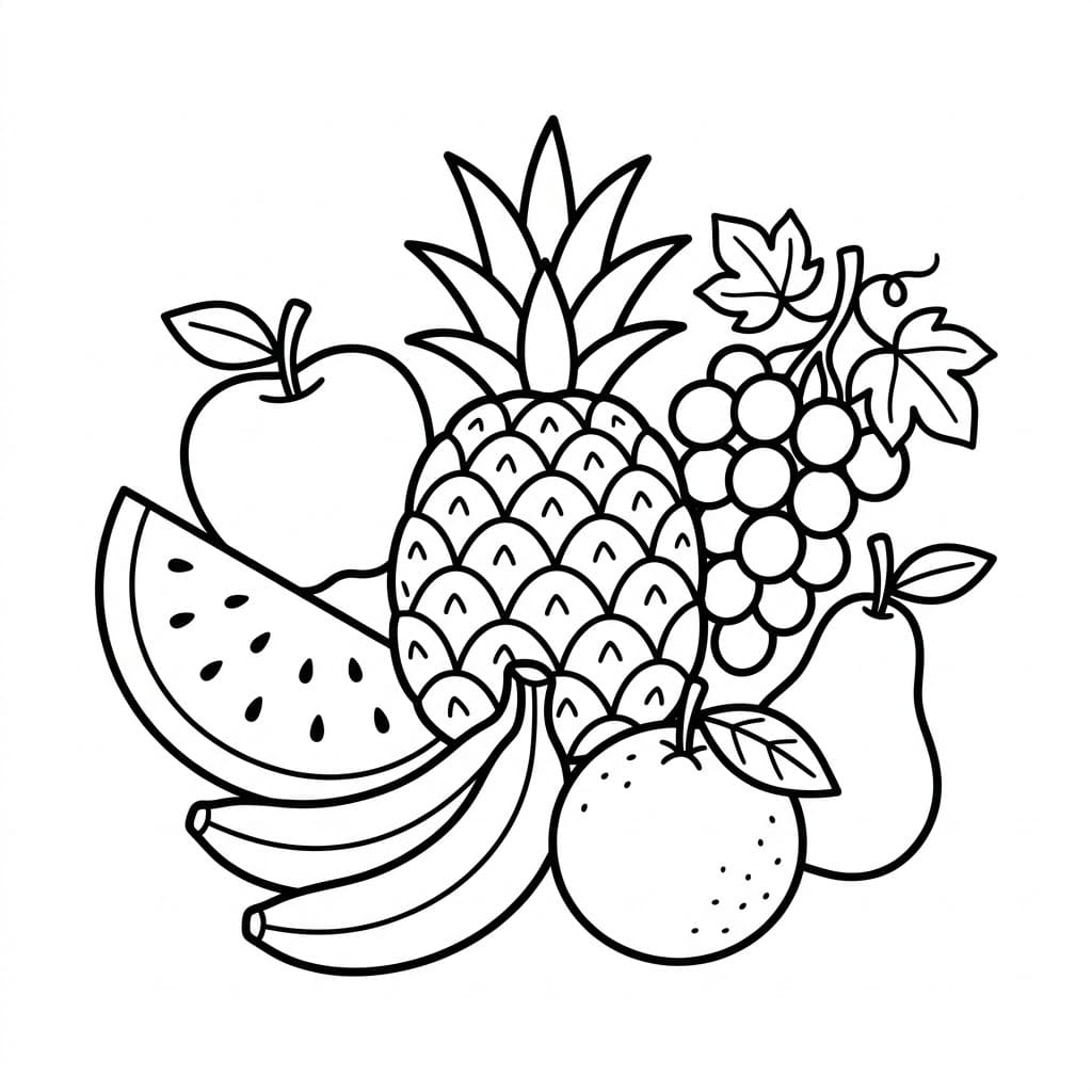 ระบายสี แตงโมกับสับปะรด