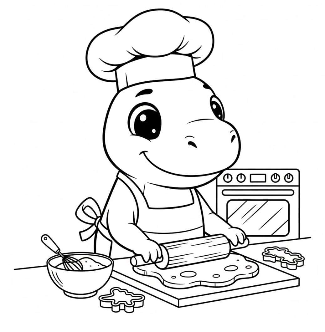 ระบายสี ทีเร็กซ์เชฟทำอาหาร