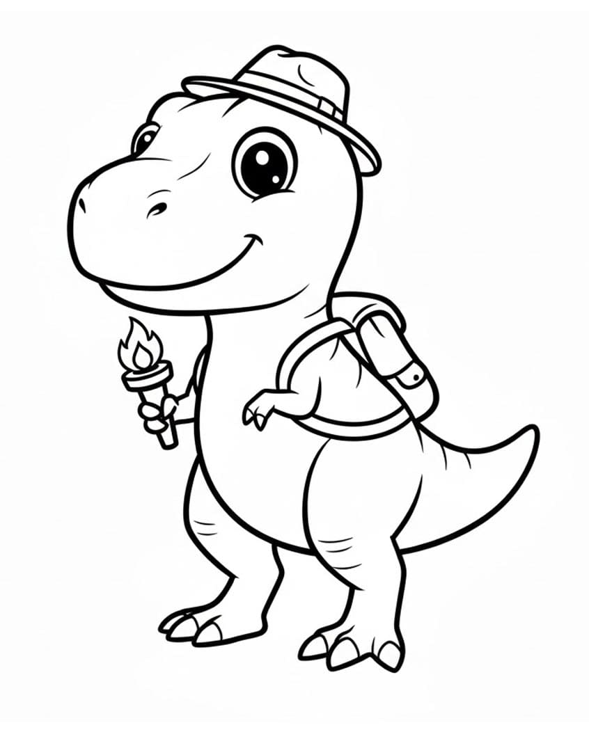 ระบายสี ทีเร็กซ์นักผจญภัย