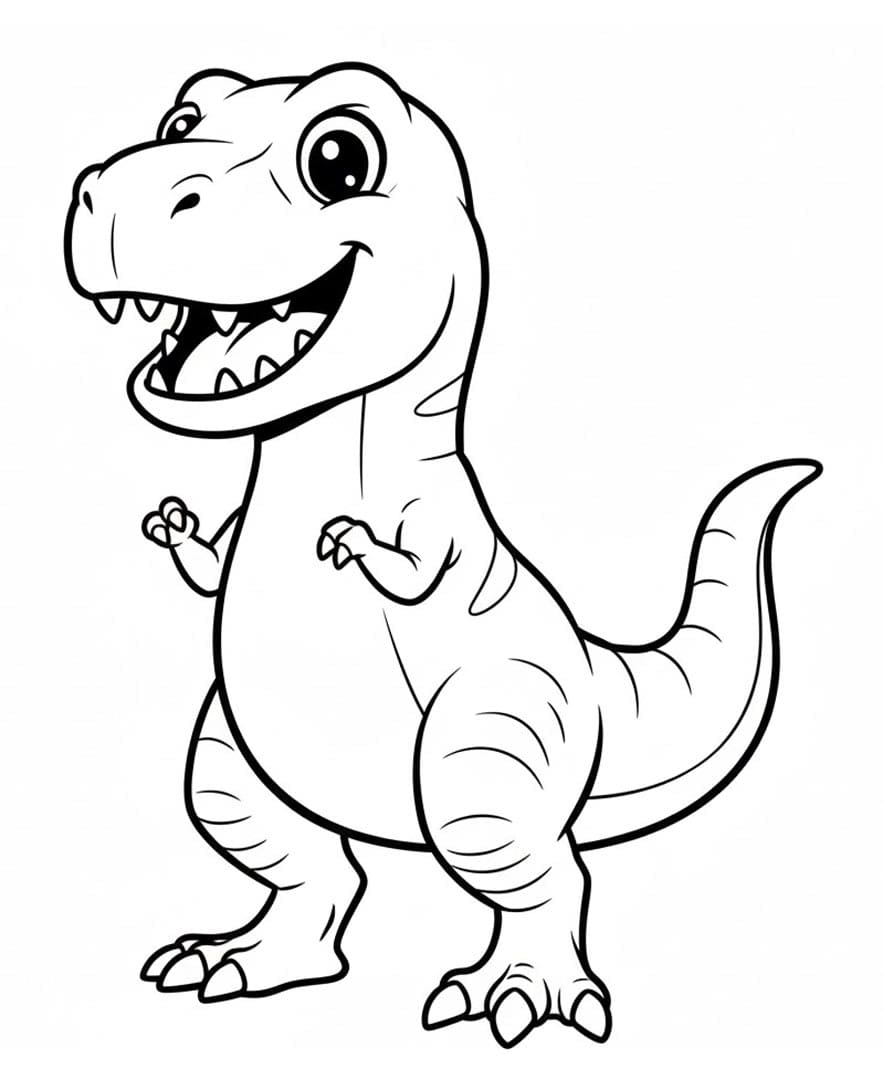 ระบายสี ทีเร็กซ์ยิ้มสดใส