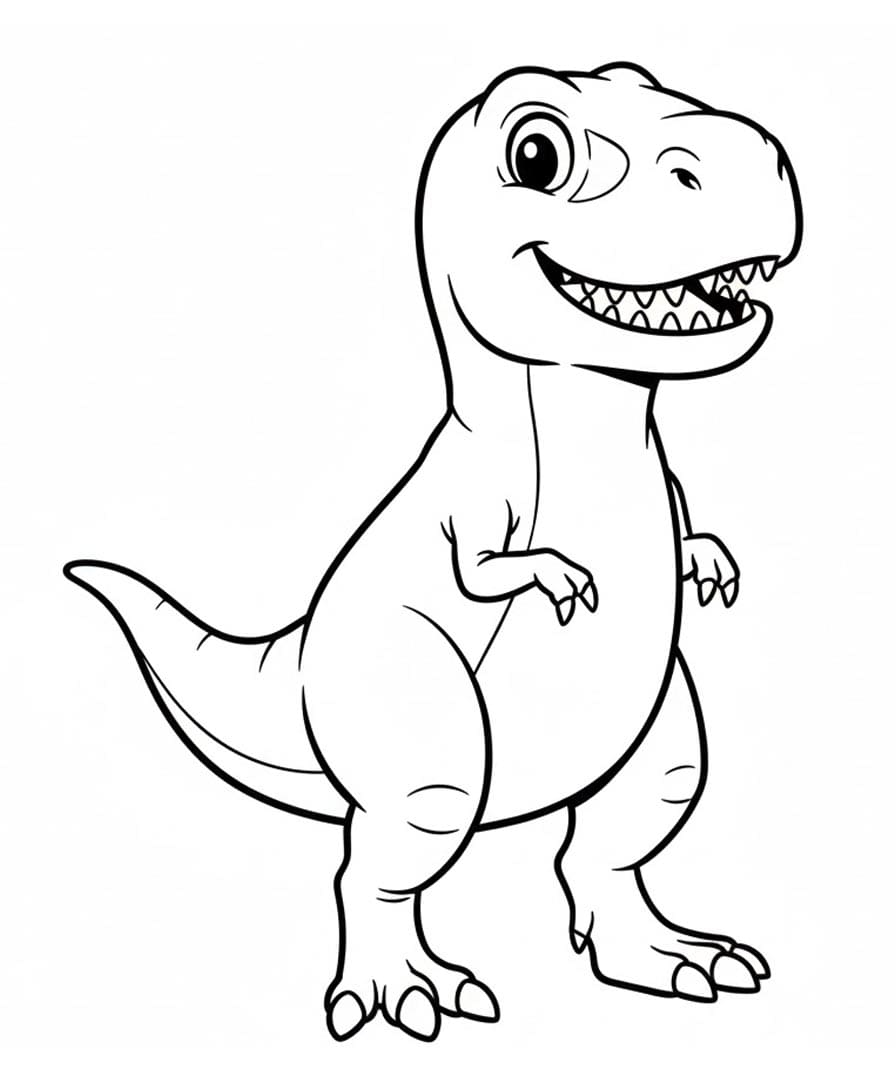 ระบายสี ทีเร็กซ์ยืนยิ้ม