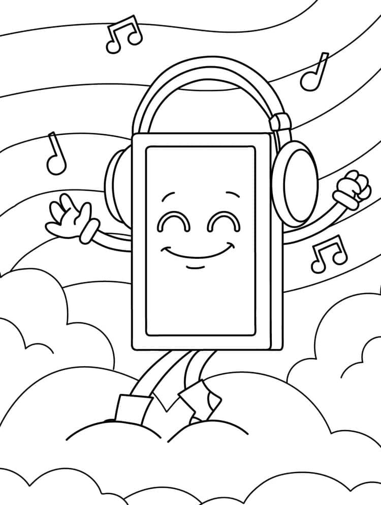 ระบายสี โทรศัพท์การ์ตูนเต้นรำ