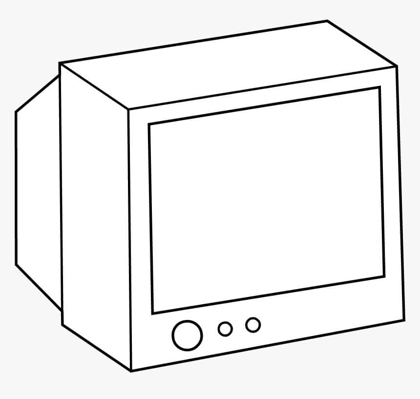 ระบายสี โทรทัศน์แบบเก่าที่เรียบง่าย
