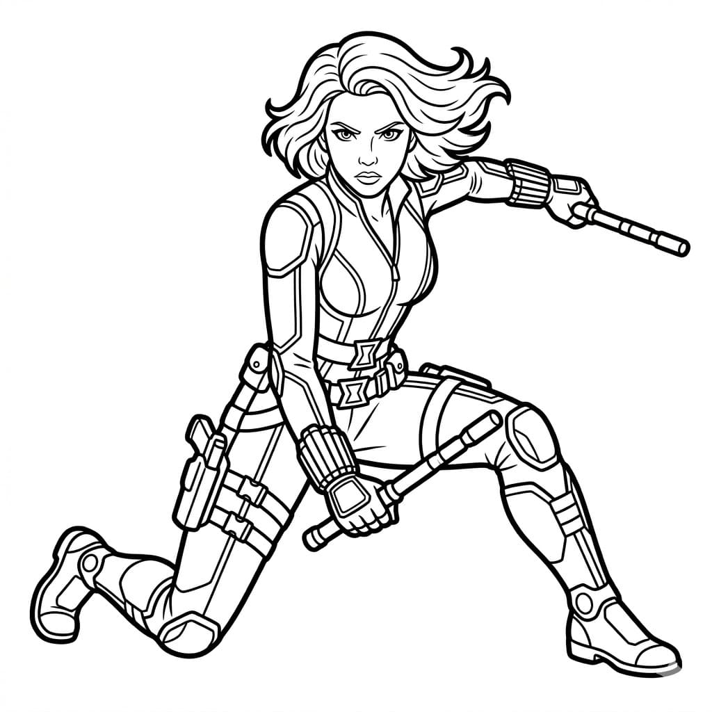 ระบายสี แบล็ควิโดว์โจมตีต่ำ