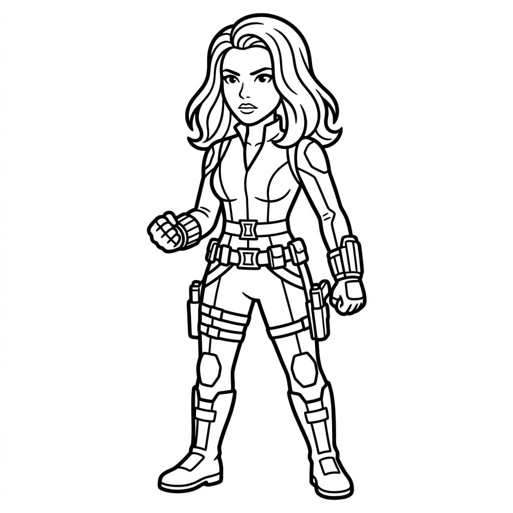 ระบายสี แบล็ควิโดว์นักสู้