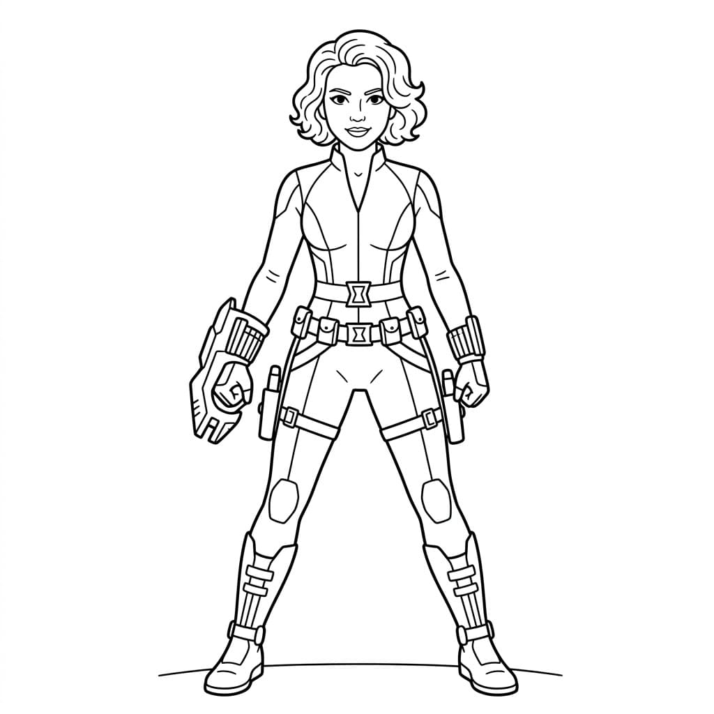 ระบายสี แบล็ควิโดว์นักรบหญิง