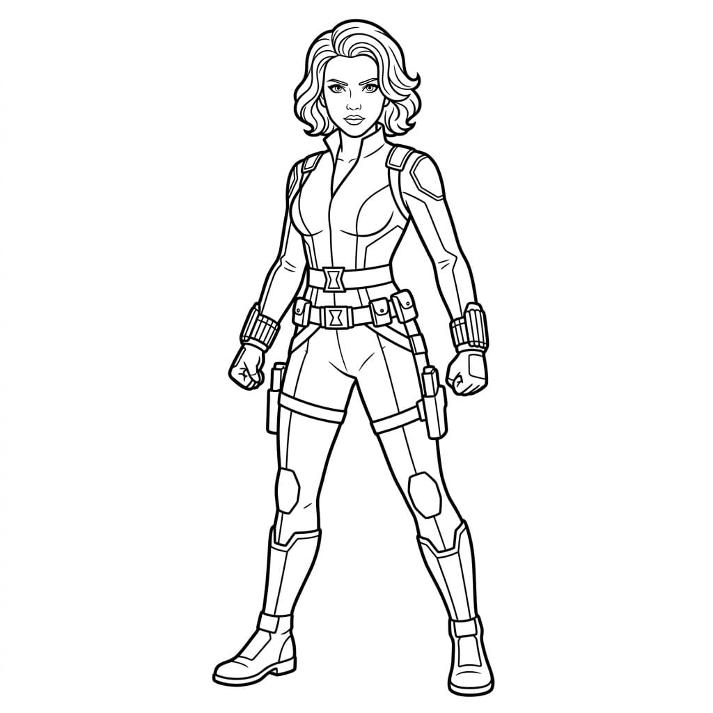 ระบายสี แบล็ควิโดว์นิ่งสงบ