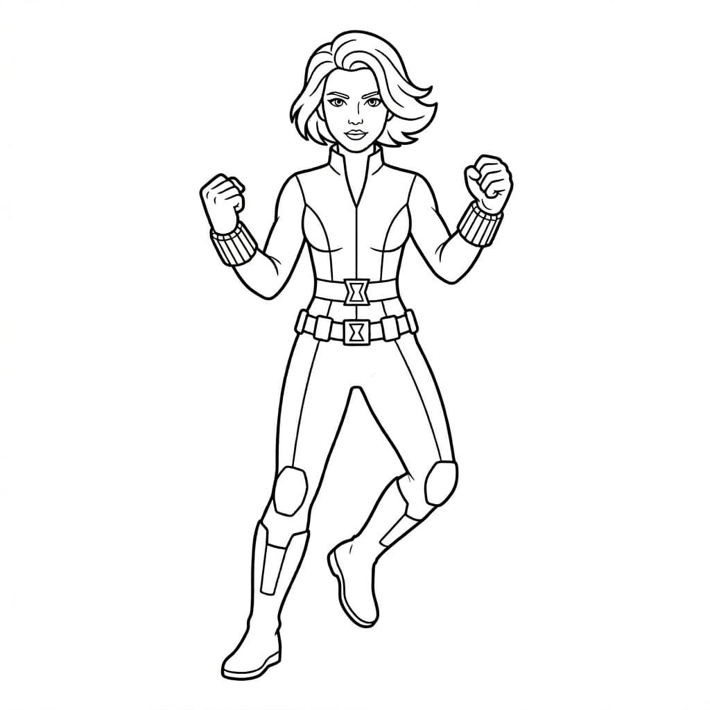 ระบายสี แบล็ควิโดว์พลังแรง