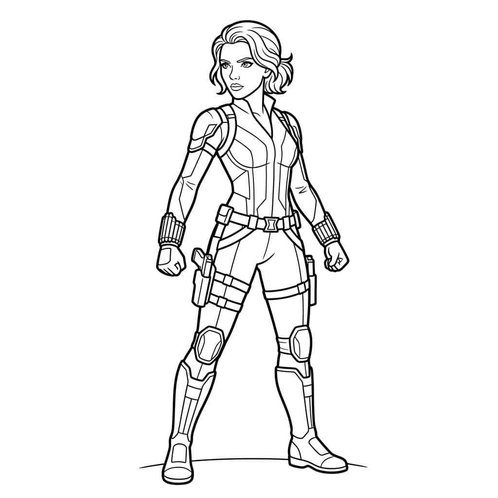 ระบายสี แบล็ควิโดว์พร้อมรบ