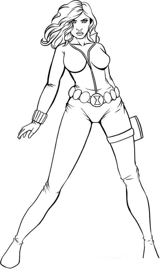 ระบายสี แบล็ควิโดว์สวยจัง