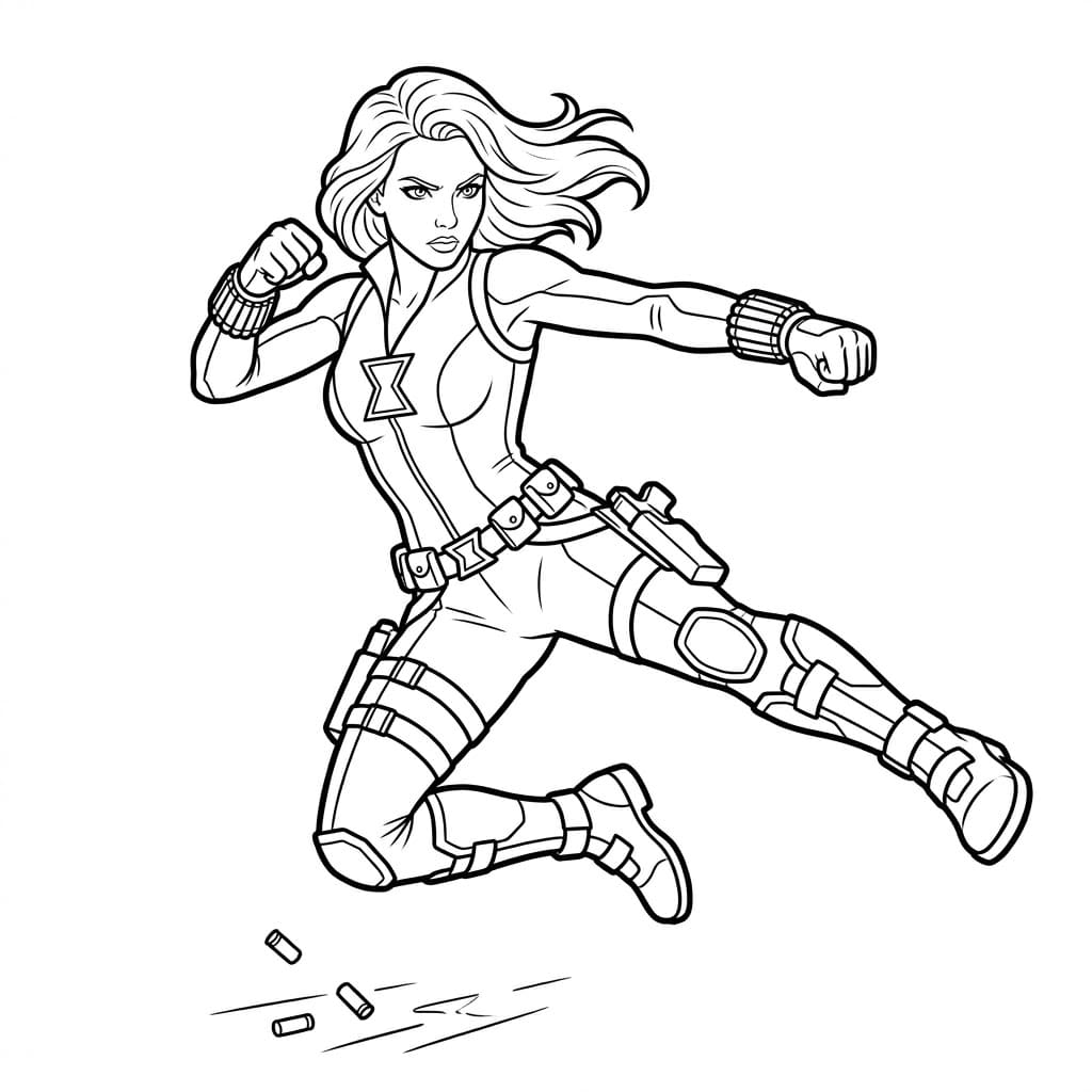 ระบายสี แบล็ควิโดว์เตะเร็ว