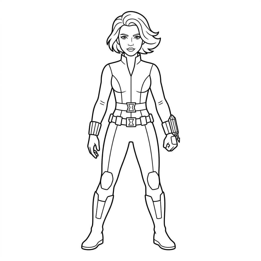 ระบายสี แบล็ควิโดว์ยืนมั่น