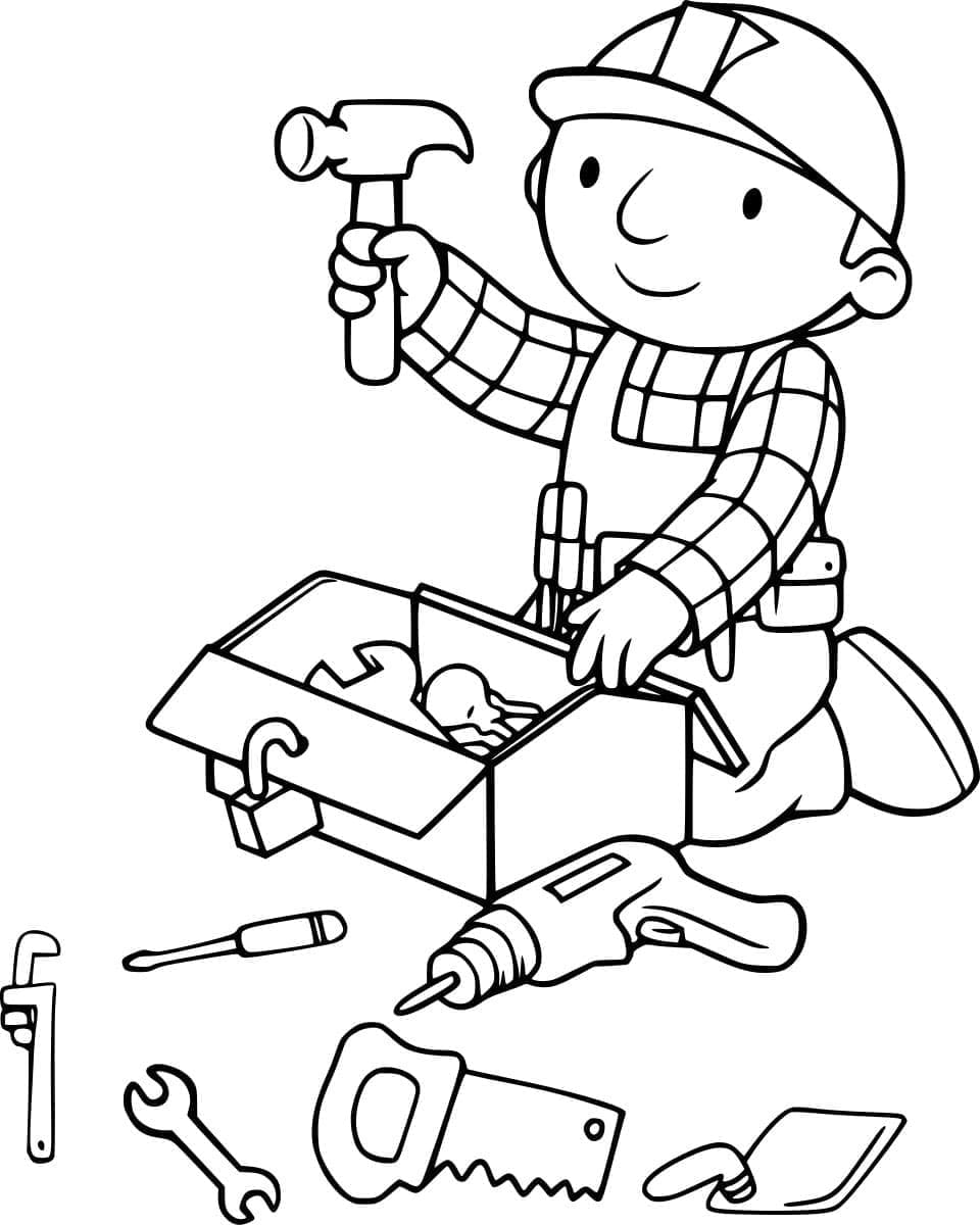 ระบายสี บ็อบกับเครื่องมือของเขา