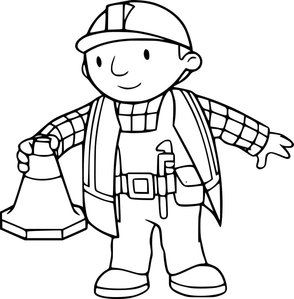 ระบายสี บ็อบกำลังถือไอศกรีมโคนอยู่ในมือ