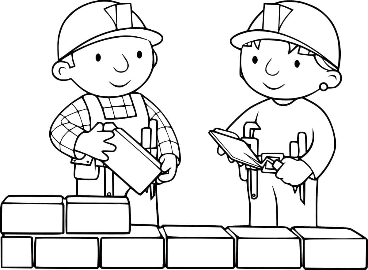 ระบายสี บ็อบและเพื่อนของเขากำลังสร้างกำแพง