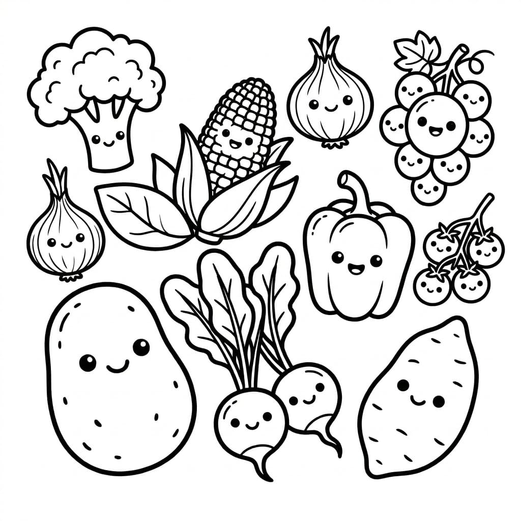 ระบายสี ชุดผักสวนครัว