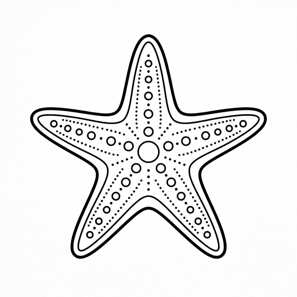 ระบายสี ดาวทะเลลายจุด