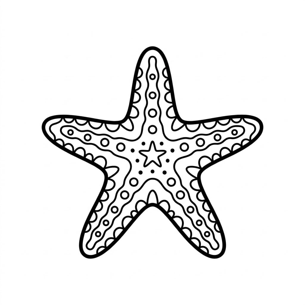 ระบายสี ดาวทะเลลายดาว