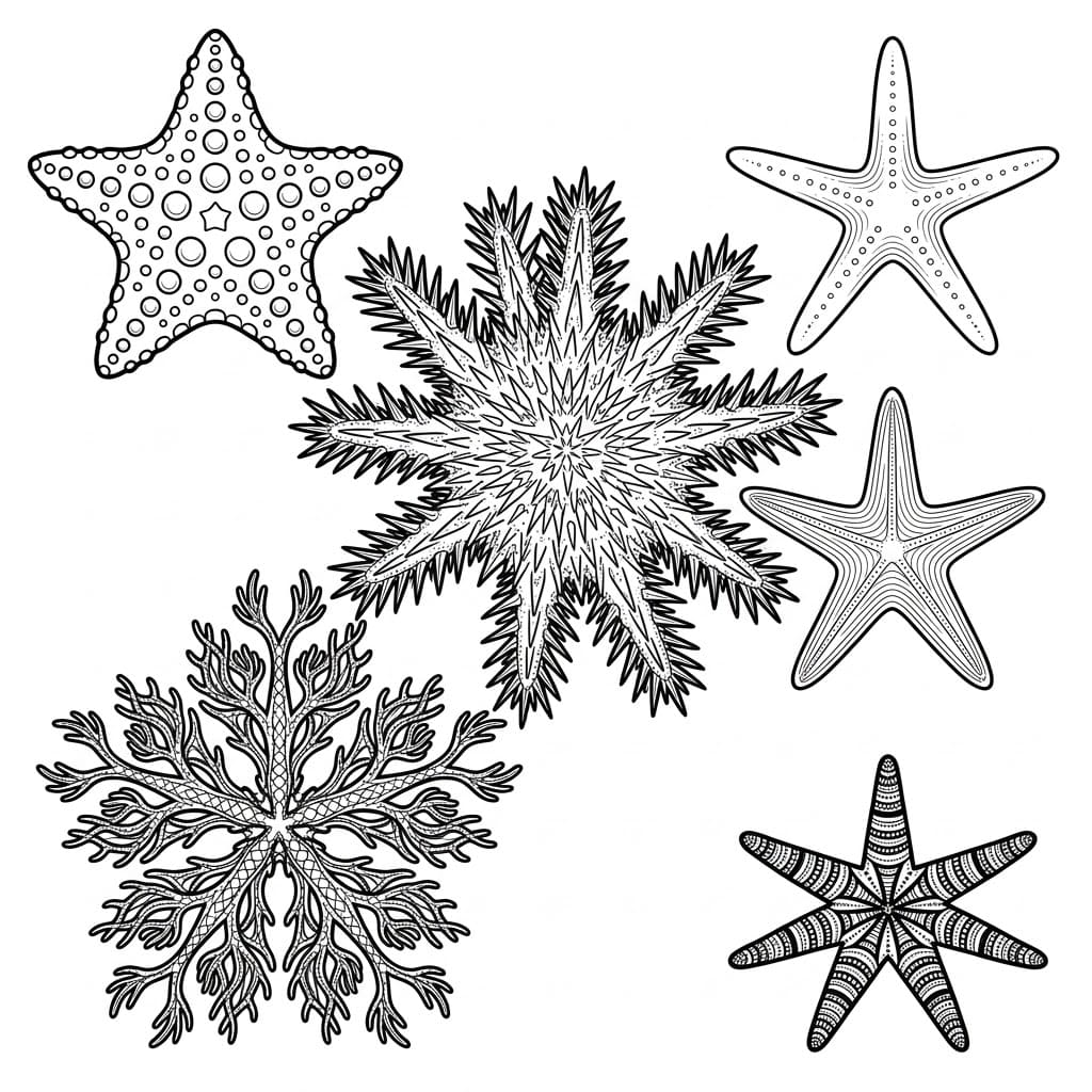 ระบายสี ดาวทะเลลายหิมะ