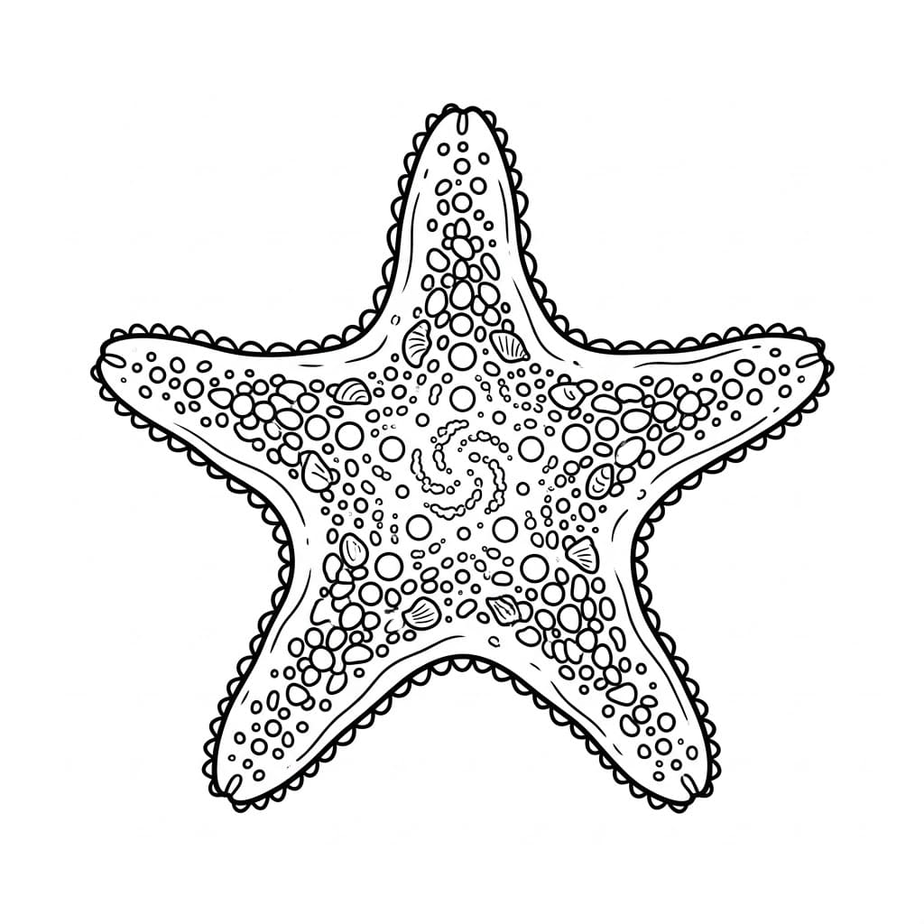 ระบายสี ดาวทะเลลายละเอียด