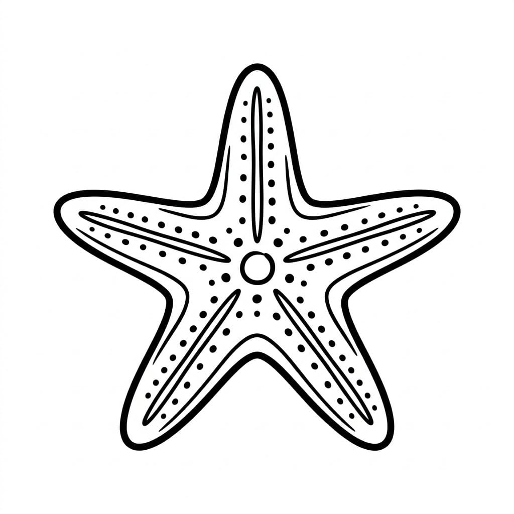 ระบายสี ดาวทะเลเรียบง่าย