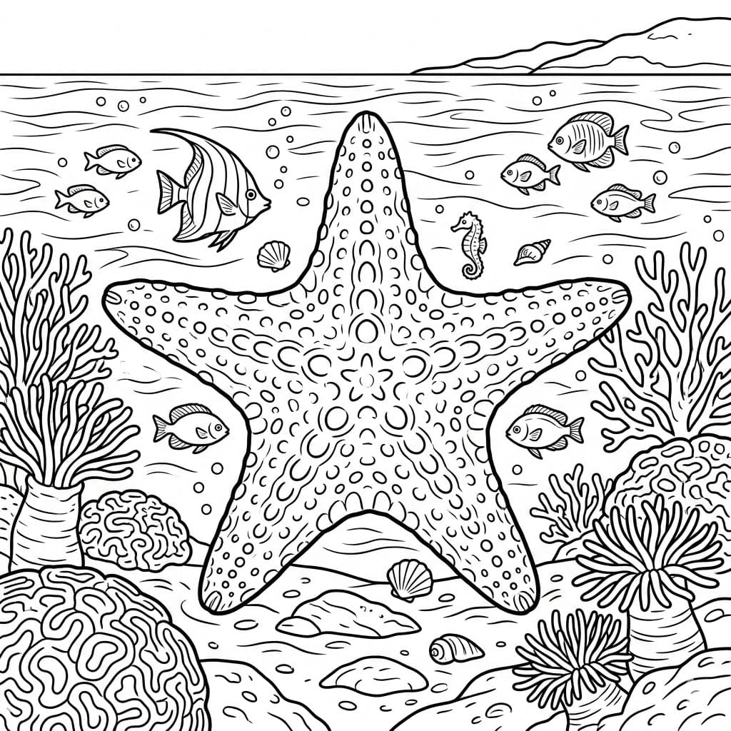 ระบายสี ดาวทะเลใต้ทะเล