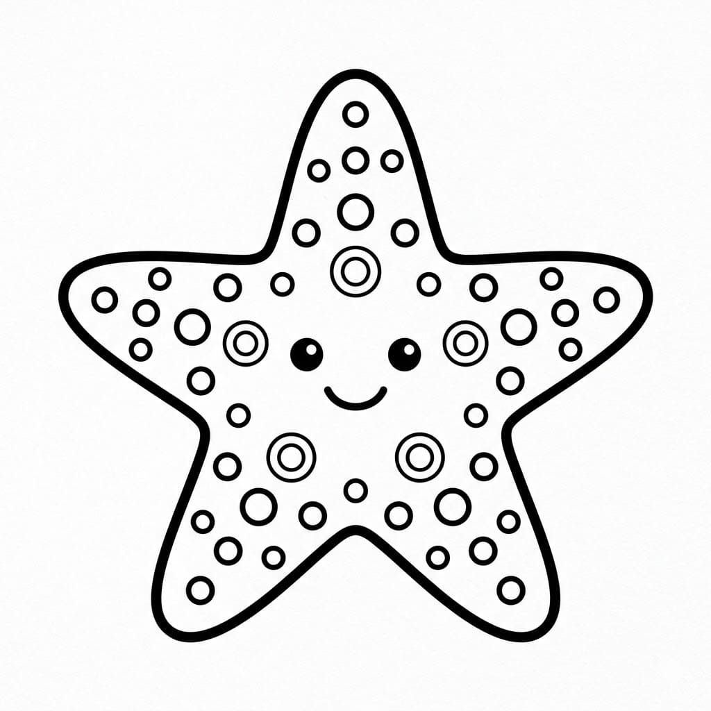 ระบายสี ดาวทะเลยิ้มแย้ม