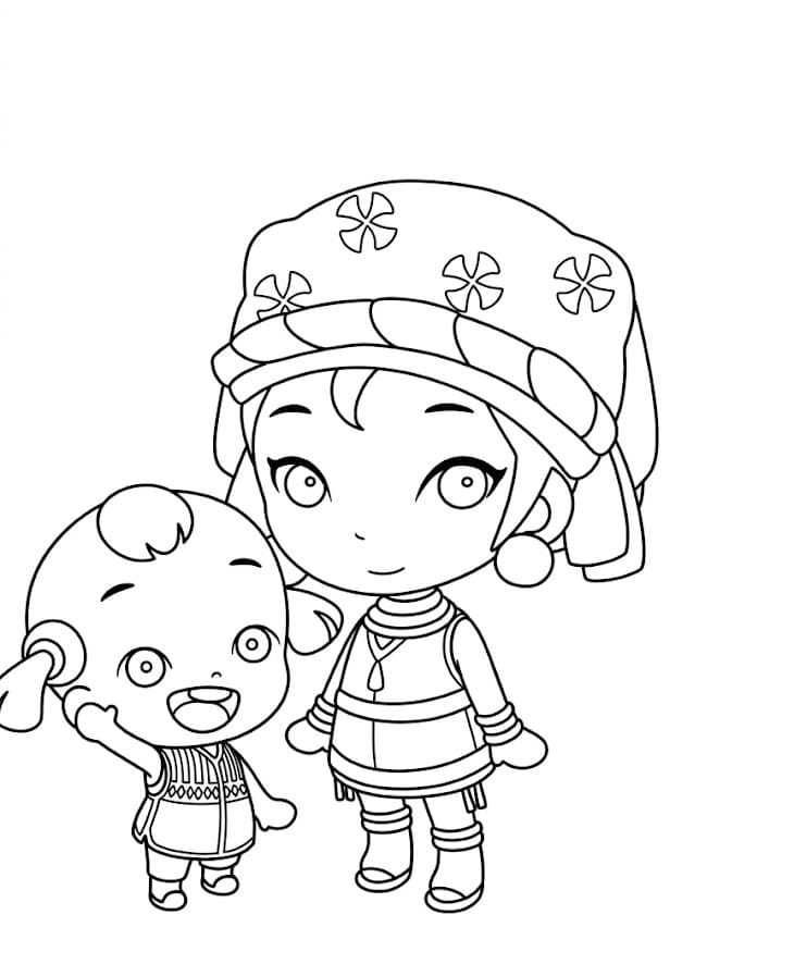 ระบายสี เด็กหญิงกับเพื่อนตัวเล็ก