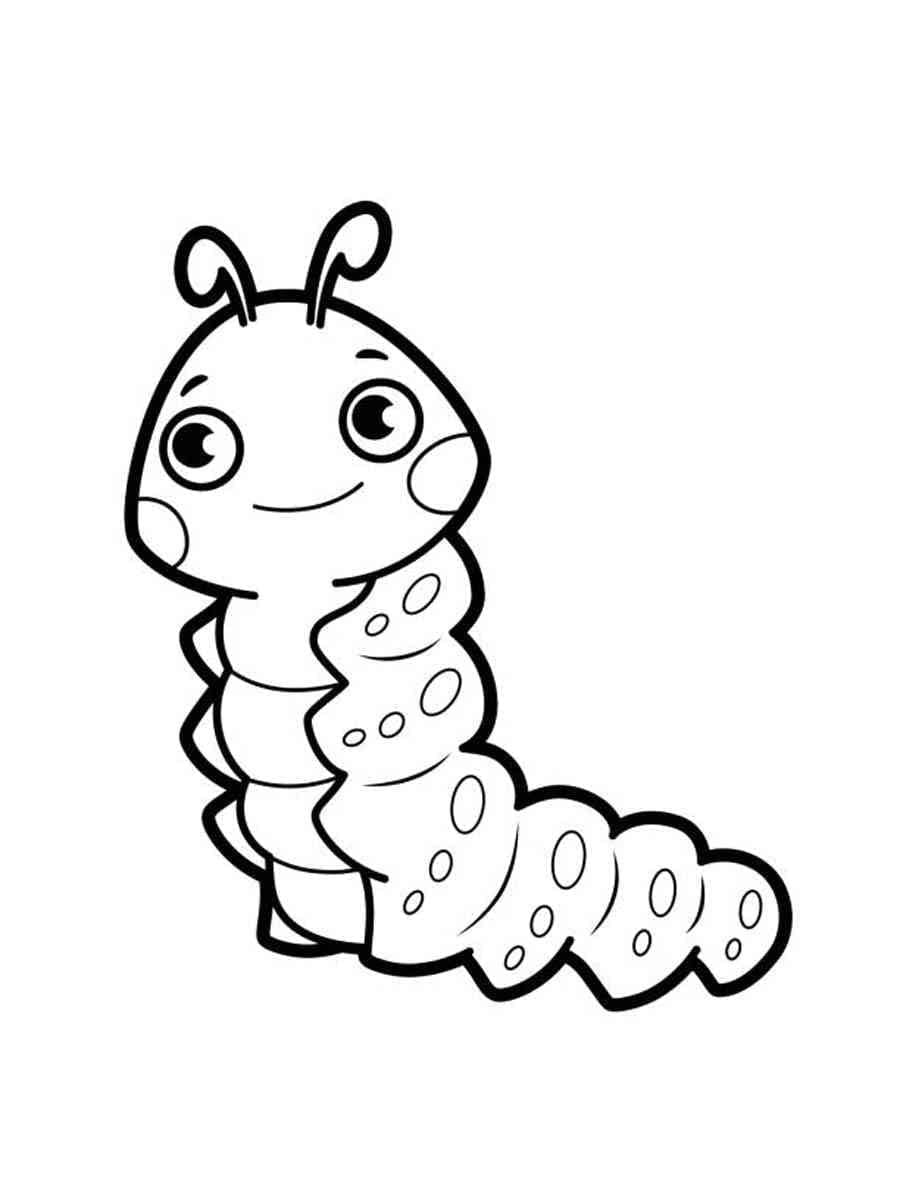 ระบายสี หนอนน่ารักสำหรับพิมพ์