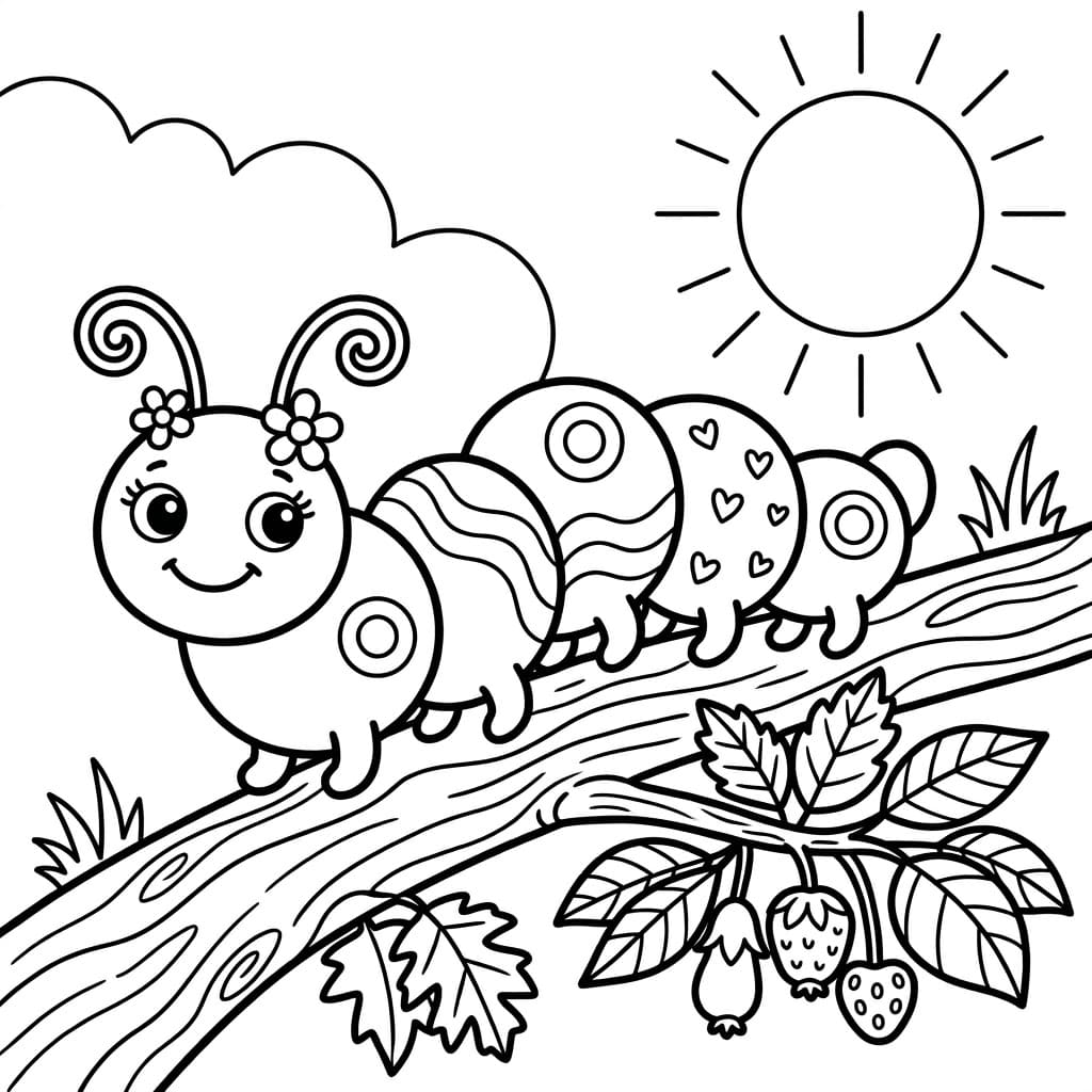 ระบายสี หนอนผีเสื้อชมธรรมชาติ